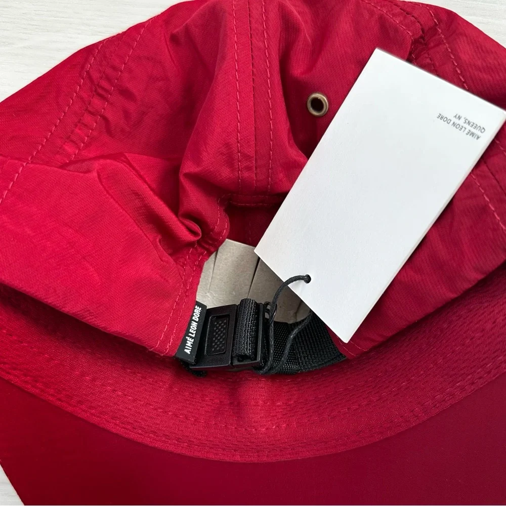 NEW AIME LEON DORE script sport nylon twill 6 panel hat cap red